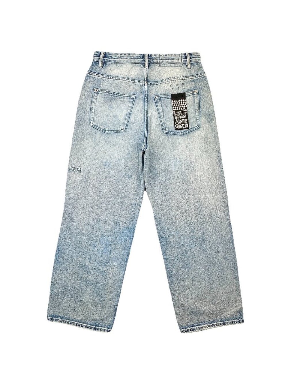 Ksubi Maxx Punk Wide Leg Jeans Mens 31x30 Blue MFA22DJ077 Faded Denim Streetwear